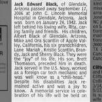 Obituary for Jack Edward Black, 1942-2006