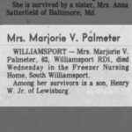 Obituary for Marjorie V. Palmeter